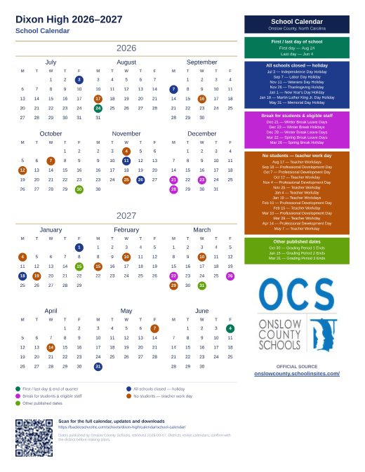 School Calendar preview