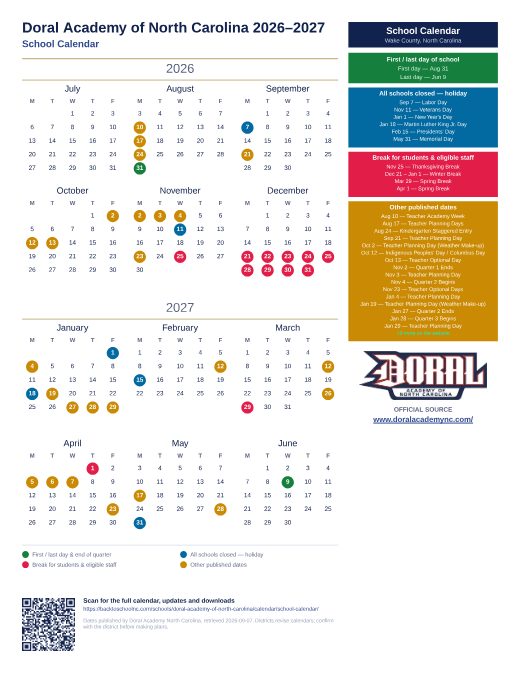School Calendar preview