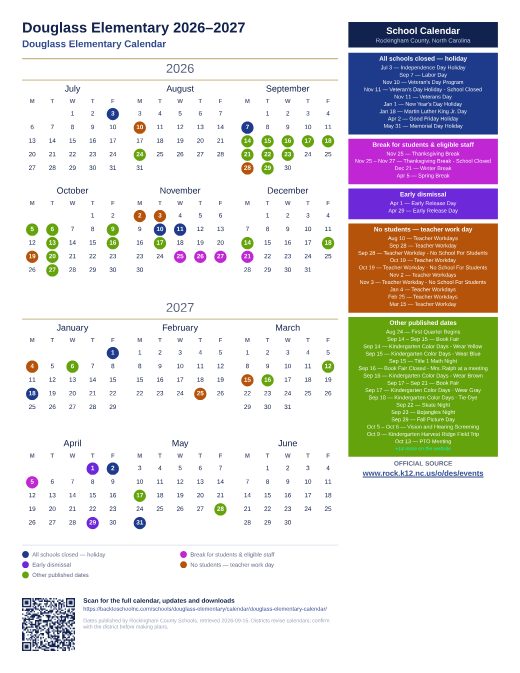 Douglass Elementary Calendar preview