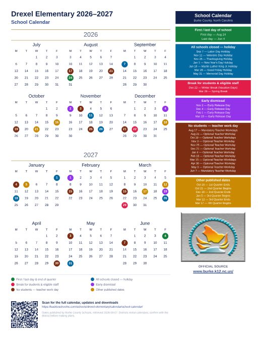 School Calendar preview