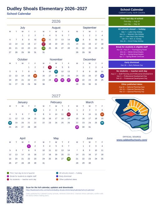 School Calendar preview