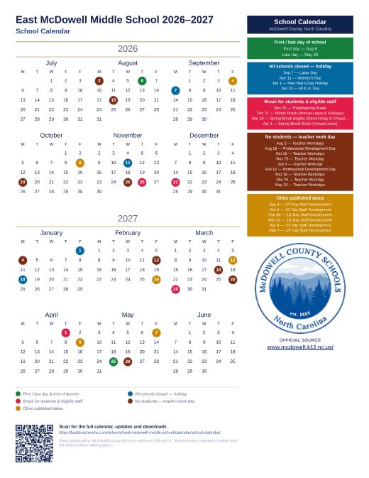 School Calendar preview