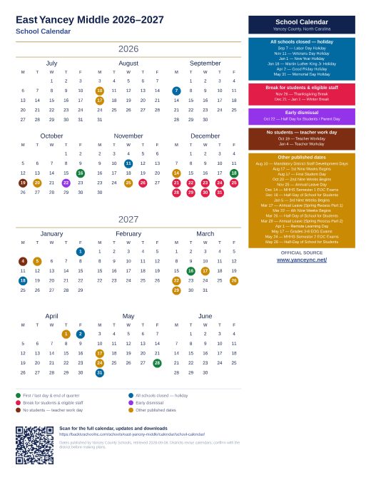 School Calendar preview