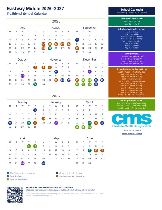 Traditional School Calendar preview