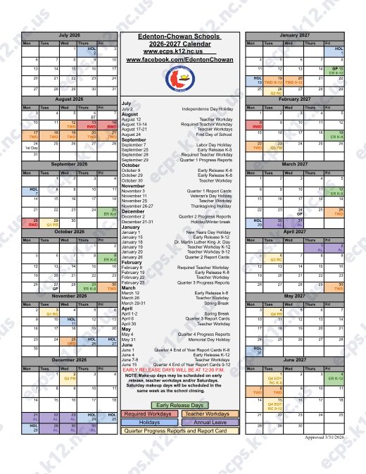 2026-2027 Calendar preview
