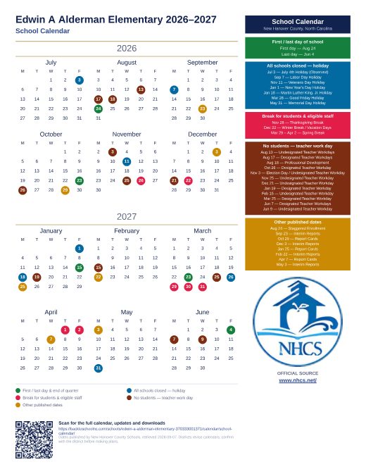 School Calendar preview