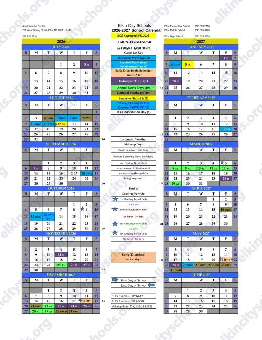 2026-2027 Calendar preview