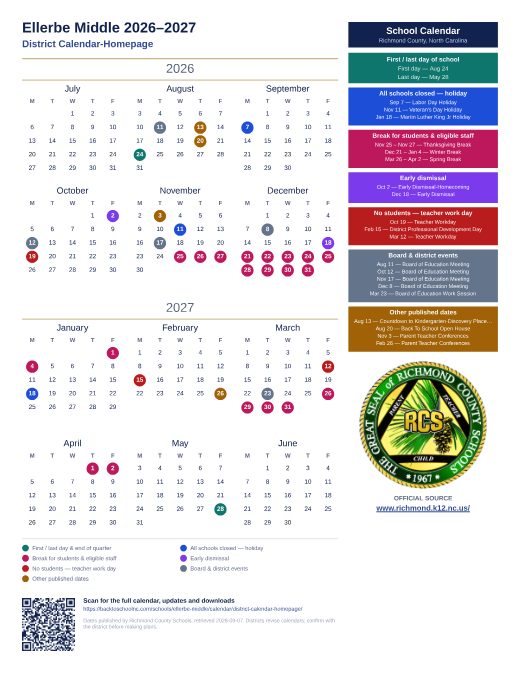 District Calendar-Homepage preview