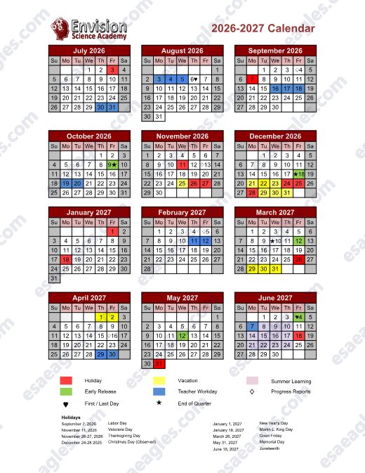 2026-2027 Calendar preview