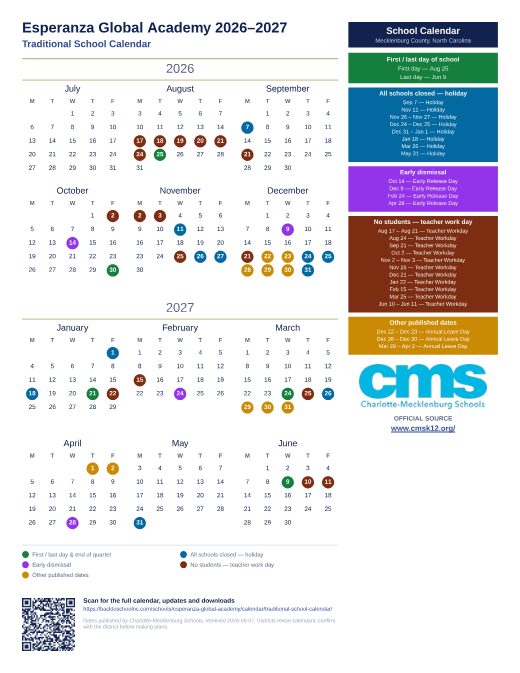Traditional School Calendar preview