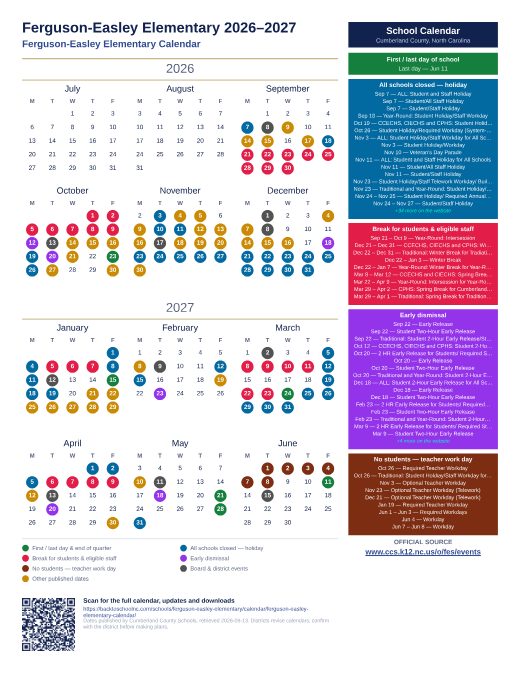 Ferguson-Easley Elementary Calendar preview