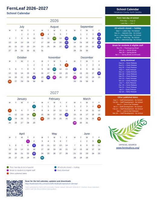 School Calendar preview