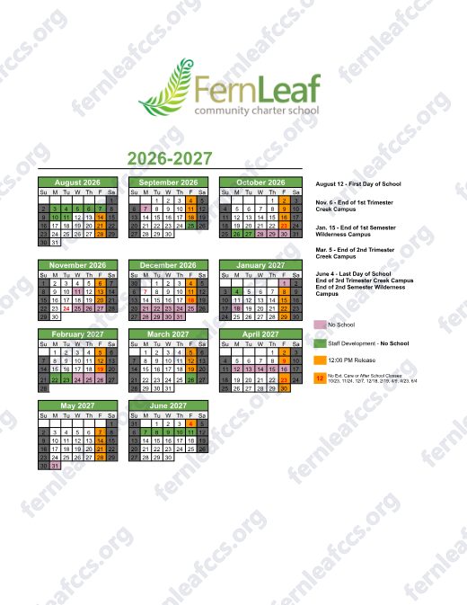 2026-2027 Calendar preview