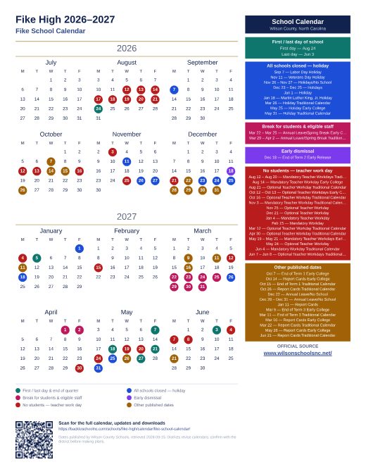Fike School Calendar preview