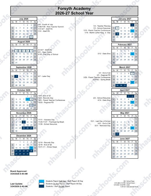 2026-2027 Calendar preview