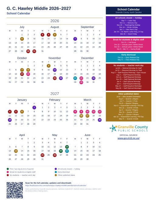 School Calendar preview