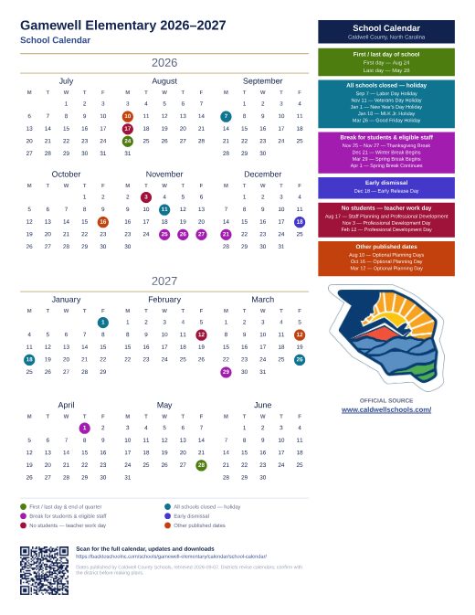 School Calendar preview