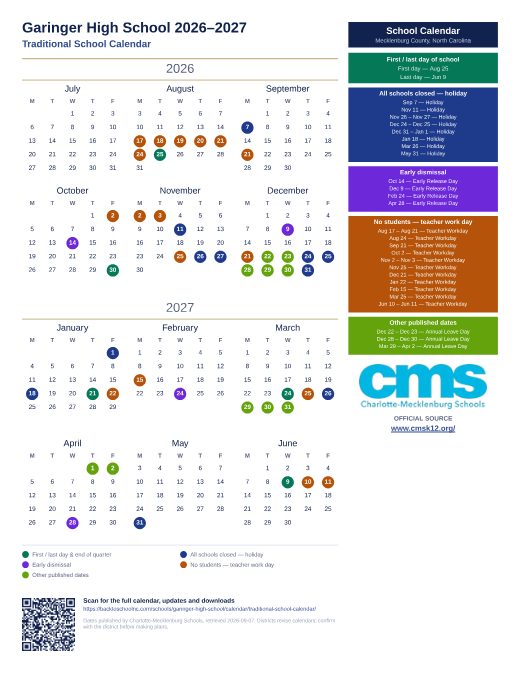 Traditional School Calendar preview