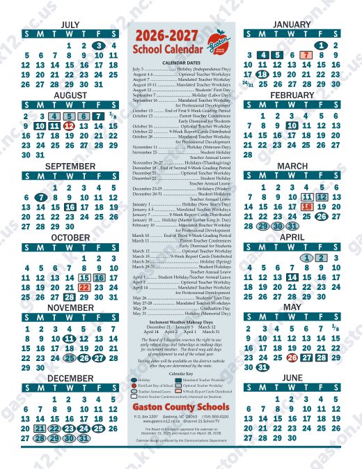 2026-2027 Calendar preview