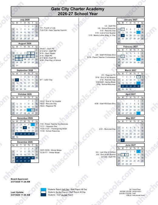 2026-2027 Calendar preview