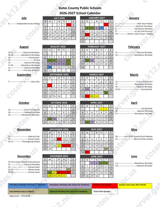2026-2027 Calendar preview