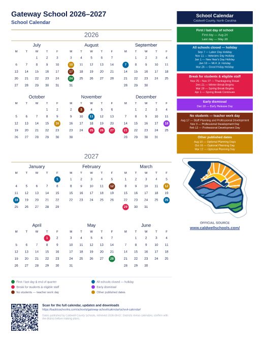 School Calendar preview