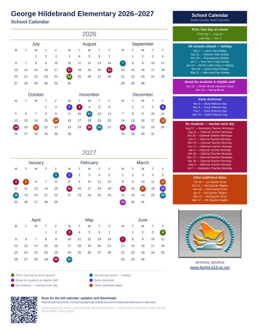 School Calendar preview