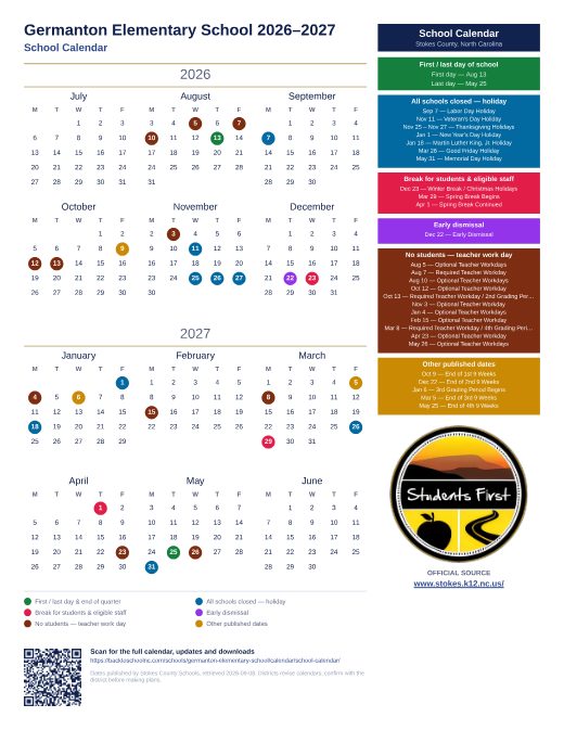 School Calendar preview