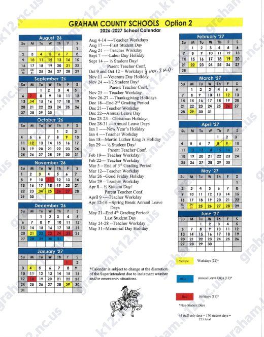 2026-2027 Calendar preview