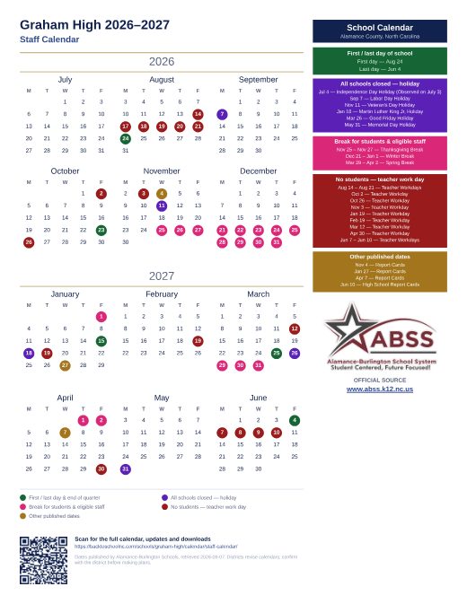 Staff Calendar preview