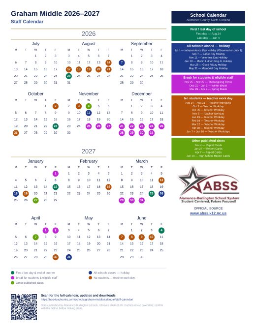 Staff Calendar preview
