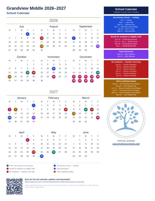 School Calendar preview