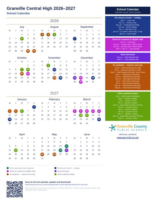 School Calendar preview