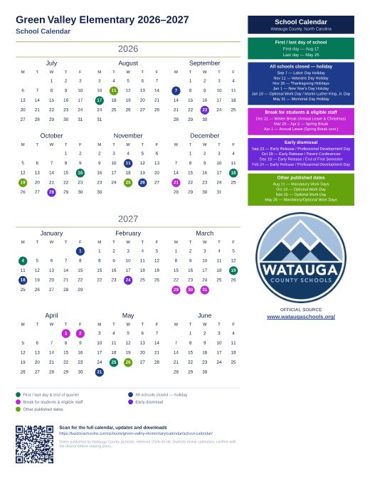 School Calendar preview