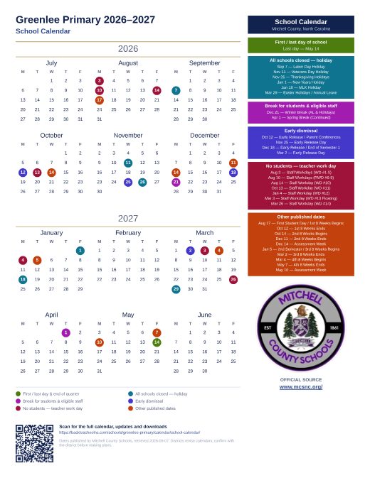 School Calendar preview
