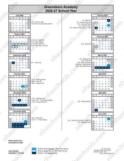 2026-2027 Calendar preview