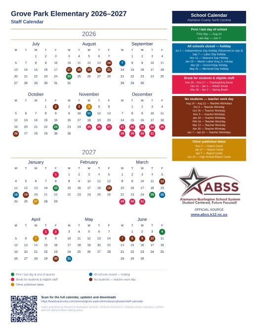 Staff Calendar preview