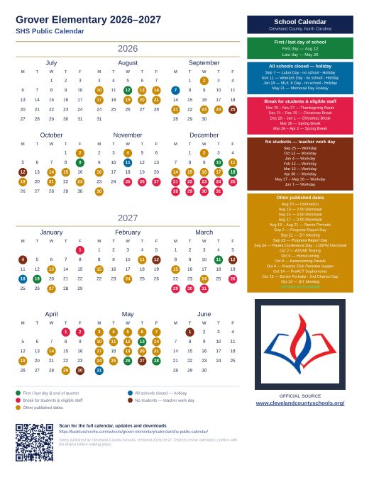 SHS Public Calendar preview