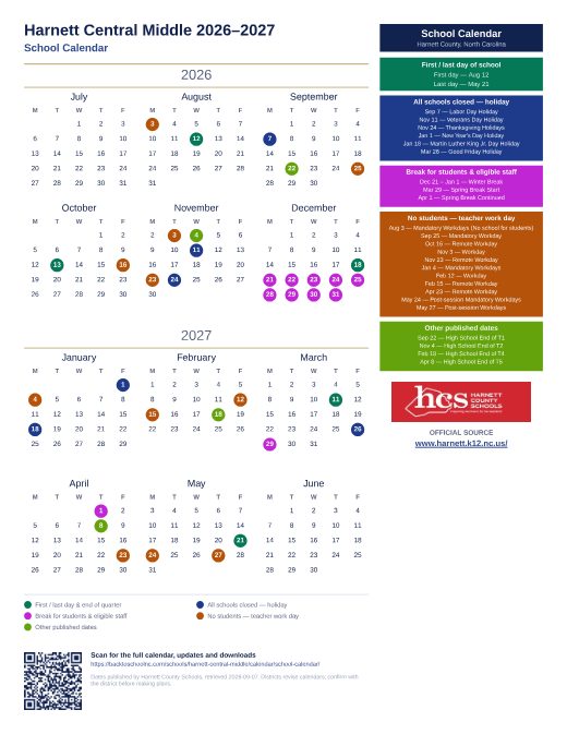 School Calendar preview