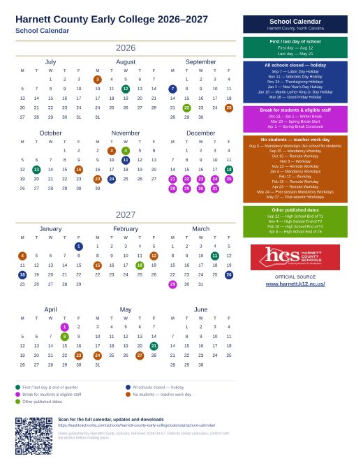 School Calendar preview