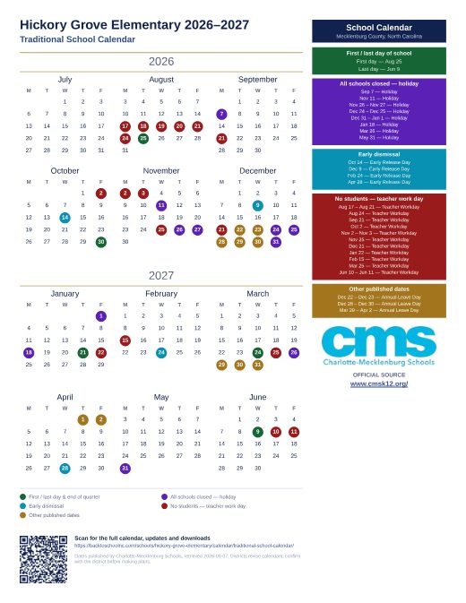 Traditional School Calendar preview