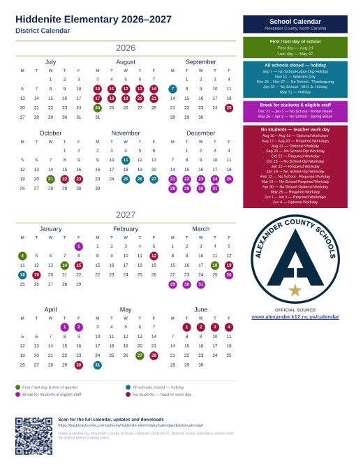 District Calendar preview