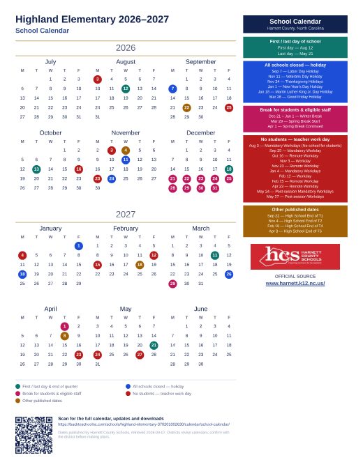 School Calendar preview