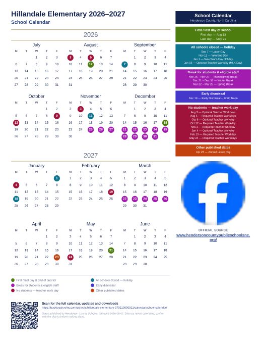 School Calendar preview