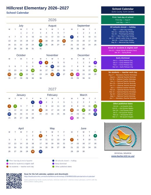 School Calendar preview