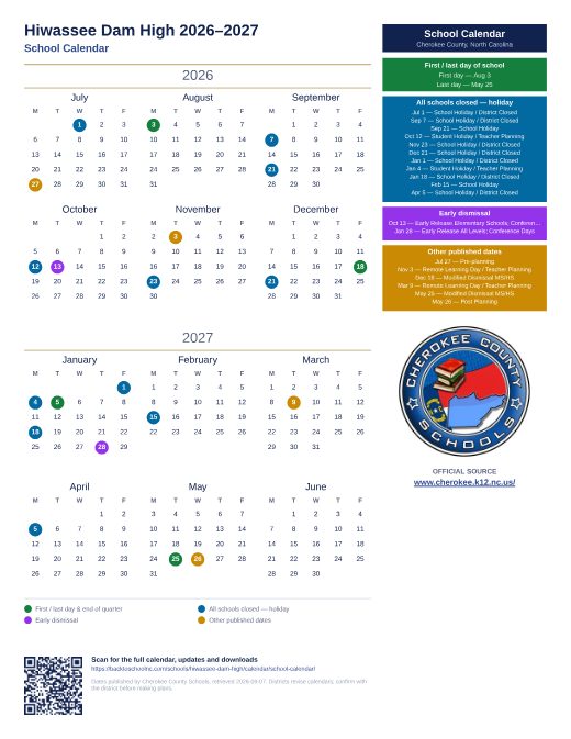 School Calendar preview