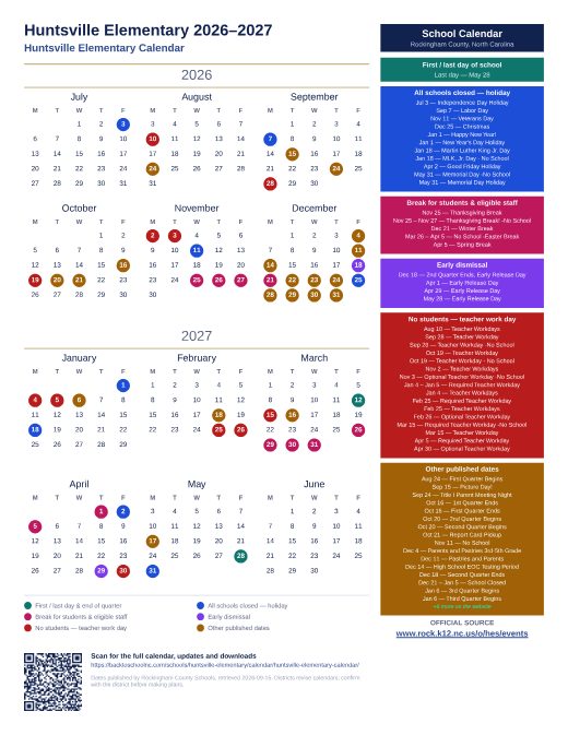 Huntsville Elementary Calendar preview