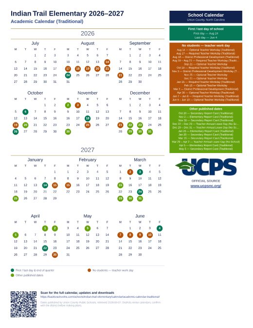 Academic Calendar (Traditional) preview