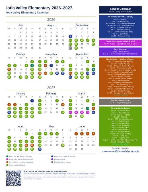 Iotla Valley Elementary Calendar preview
