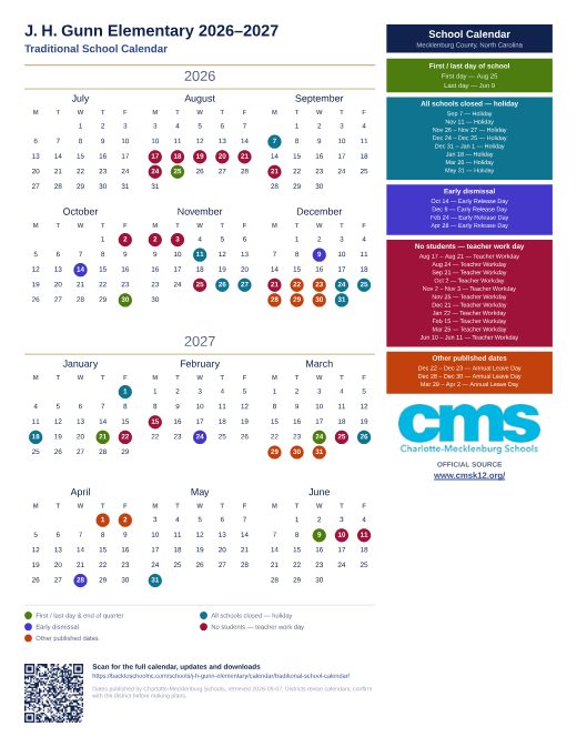 Traditional School Calendar preview
